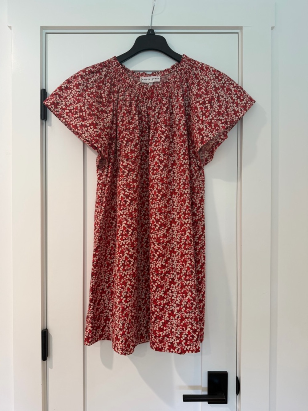 APIECE APART Deja Mini Red Floral Mini Dress | Organic Cotton | Size S